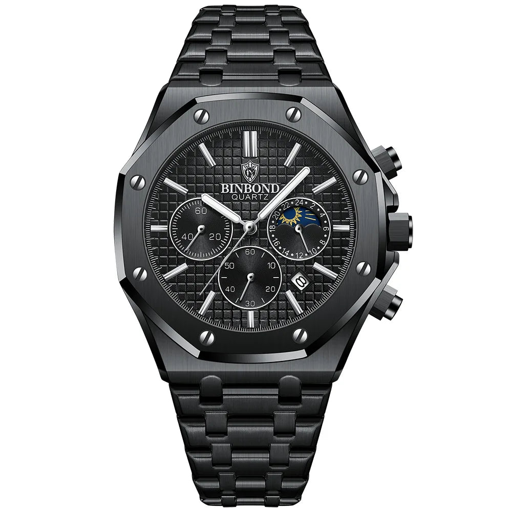 Quality Men Watch Luxury High Man Quartz Wristwatch Waterproof Luminous Date Stainless Steel Men'S Watches Casual Clock