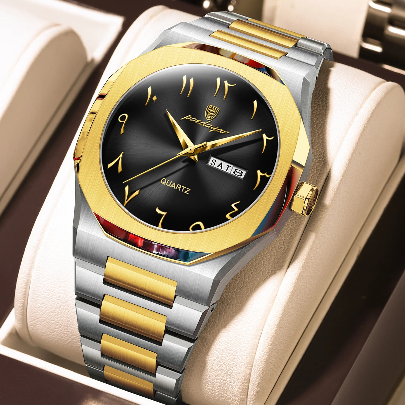 Military Watch for Men Waterproof Luxury Week Calendar Man Wristwatch Quartz Stainless Steel Fashion Men'S Watches Male