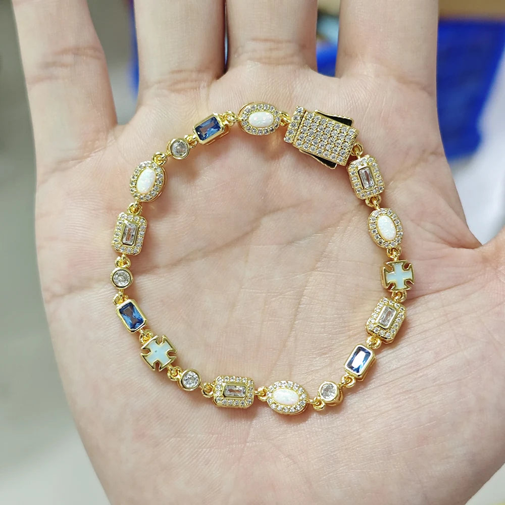 Iced Out Multi Gemstone Necklaces for Women Men Mixed Shape Colorful Gems Collection Necklace Fashion Hip Hop Jewelry