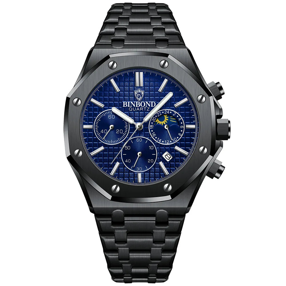 Quality Men Watch Luxury High Man Quartz Wristwatch Waterproof Luminous Date Stainless Steel Men'S Watches Casual Clock