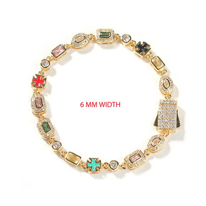 Iced Out Multi Gemstone Necklaces for Women Men Mixed Shape Colorful Gems Collection Necklace Fashion Hip Hop Jewelry