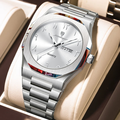 Military Watch for Men Waterproof Luxury Week Calendar Man Wristwatch Quartz Stainless Steel Fashion Men'S Watches Male