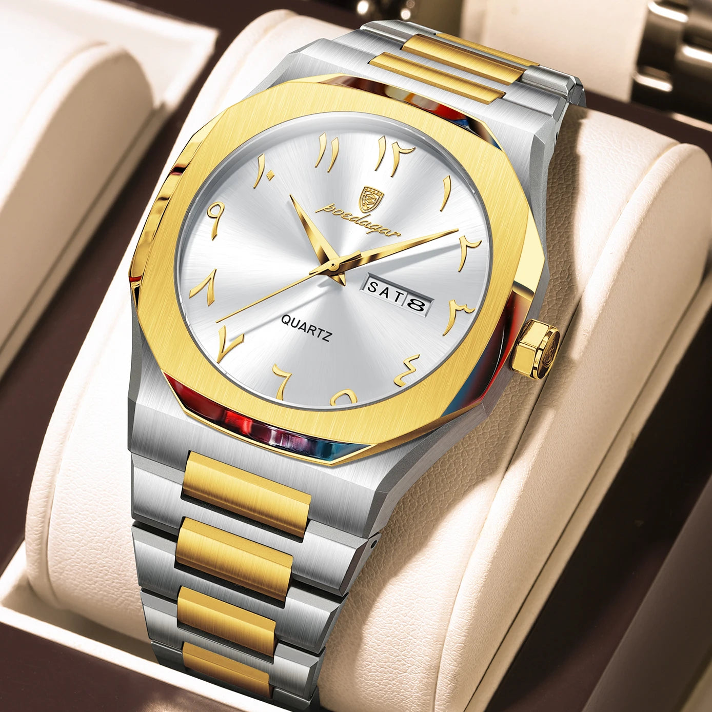 Military Watch for Men Waterproof Luxury Week Calendar Man Wristwatch Quartz Stainless Steel Fashion Men'S Watches Male