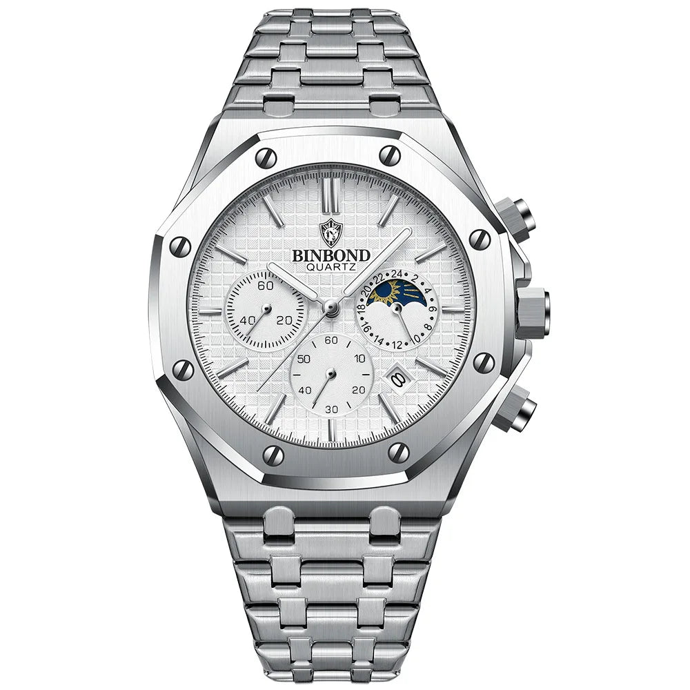 Quality Men Watch Luxury High Man Quartz Wristwatch Waterproof Luminous Date Stainless Steel Men'S Watches Casual Clock
