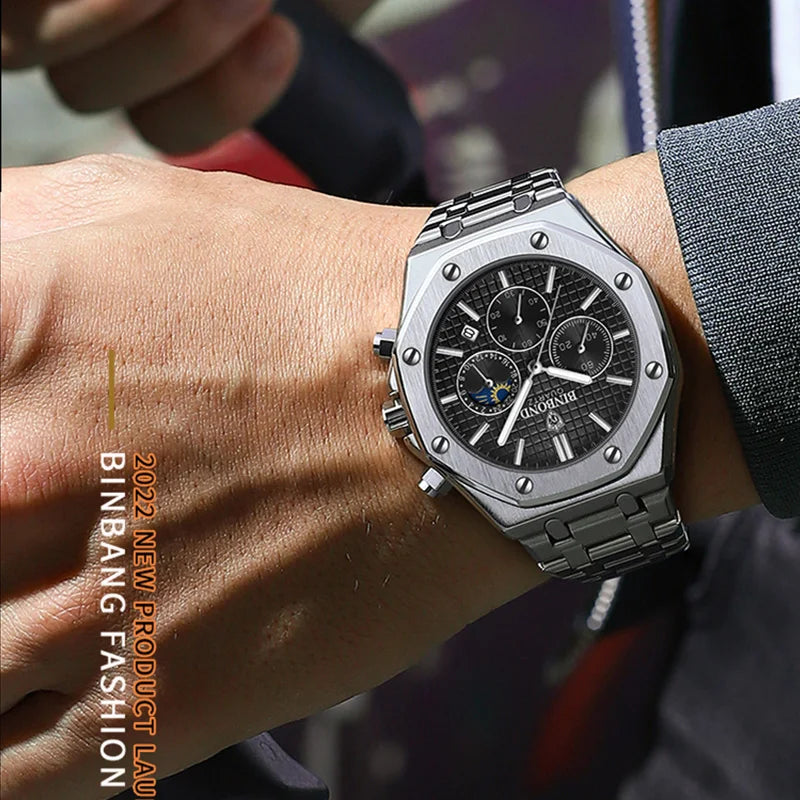 Quality Men Watch Luxury High Man Quartz Wristwatch Waterproof Luminous Date Stainless Steel Men'S Watches Casual Clock
