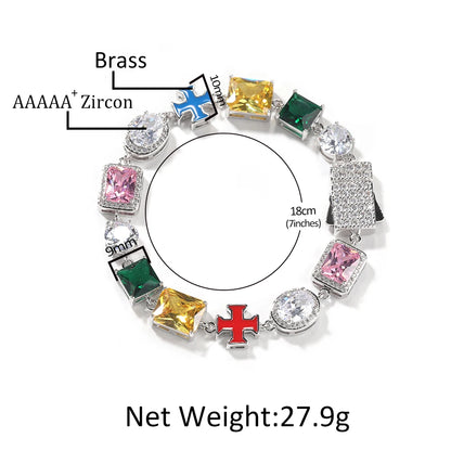 Iced Out Multi Gemstone Necklaces for Women Men Mixed Shape Colorful Gems Collection Necklace Fashion Hip Hop Jewelry