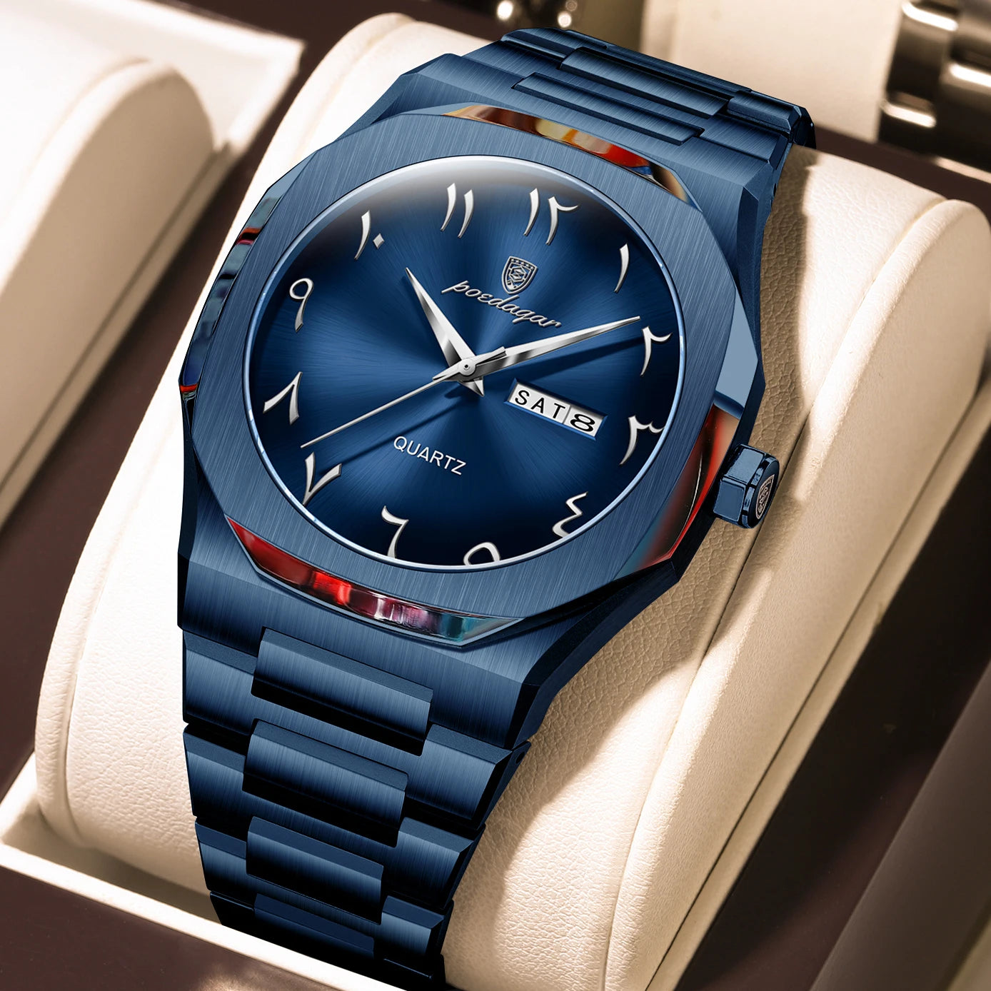 Military Watch for Men Waterproof Luxury Week Calendar Man Wristwatch Quartz Stainless Steel Fashion Men'S Watches Male