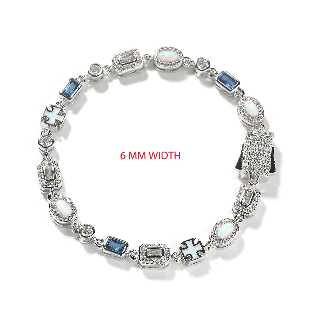 Iced Out Multi Gemstone Necklaces for Women Men Mixed Shape Colorful Gems Collection Necklace Fashion Hip Hop Jewelry