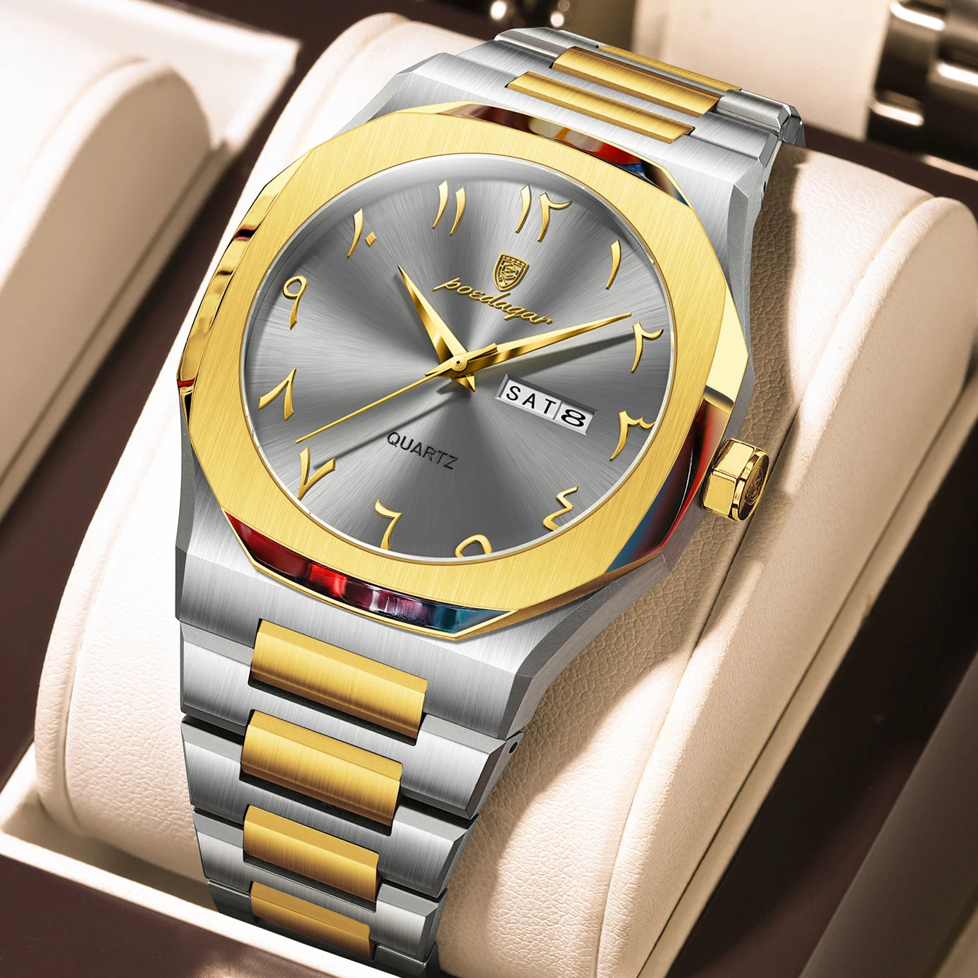 Military Watch for Men Waterproof Luxury Week Calendar Man Wristwatch Quartz Stainless Steel Fashion Men'S Watches Male