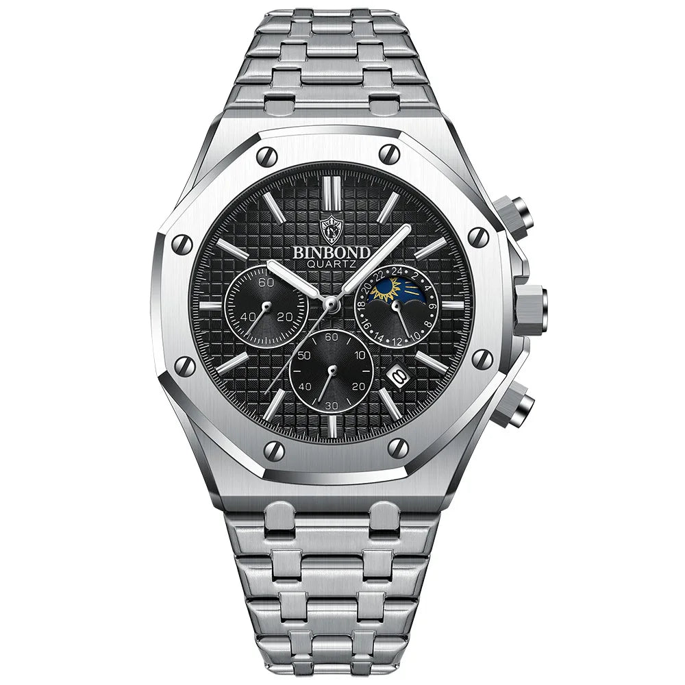 Quality Men Watch Luxury High Man Quartz Wristwatch Waterproof Luminous Date Stainless Steel Men'S Watches Casual Clock