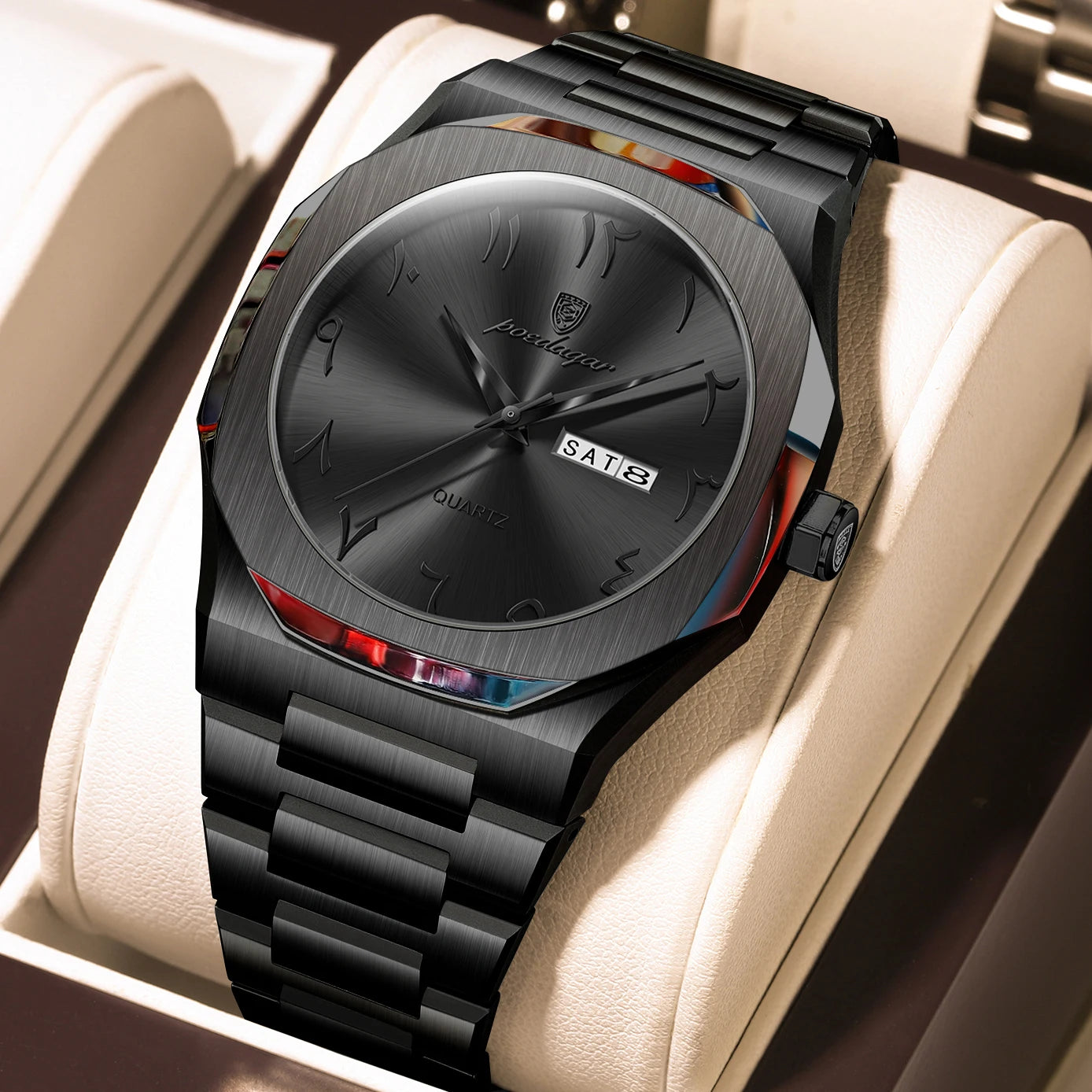 Military Watch for Men Waterproof Luxury Week Calendar Man Wristwatch Quartz Stainless Steel Fashion Men'S Watches Male