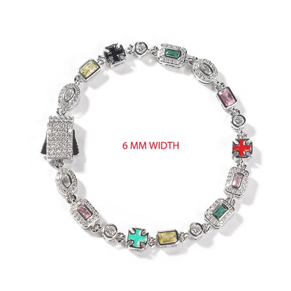 Iced Out Multi Gemstone Necklaces for Women Men Mixed Shape Colorful Gems Collection Necklace Fashion Hip Hop Jewelry