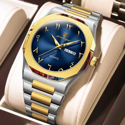 Military Watch for Men Waterproof Luxury Week Calendar Man Wristwatch Quartz Stainless Steel Fashion Men'S Watches Male