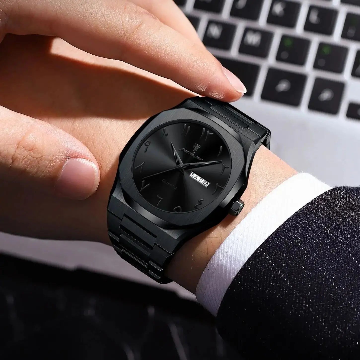 Military Watch for Men Waterproof Luxury Week Calendar Man Wristwatch Quartz Stainless Steel Fashion Men'S Watches Male