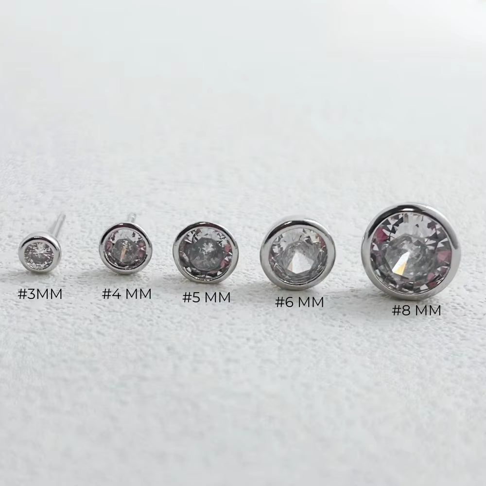 1 Pair/2 Pcs Cubic Zirconia Stud Earrings for Women Gold/ Silver Color Moissanite Earing Set Fashion Jewelry Size 3-8 MM